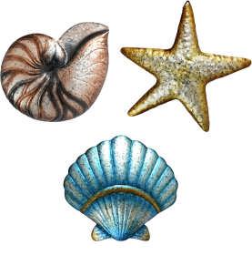 3 Pcs Metal Beach Wall Decor Sea Star Shell Conch Metal Decor Ocean Theme Marine Coastal Bathroom Decorations Rustic Valentine Nautical Wall Art
