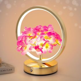 Birthday Gifts for Women Mom,Hydrangeas Flower Touch Lamp,Rechargeable Cordless 3 Way Dimmable Small Night Light for Home Decor,Bedroom