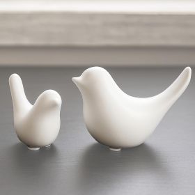 Small White Birds Statues Home Modern Style Decorative Ornaments for Living Room , Bedroom, Office Desktop, Cabinets (2Pcs White Birds)