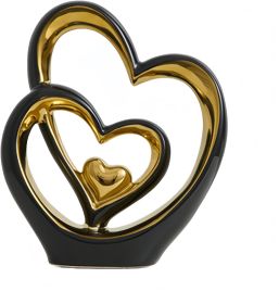 Heart Hands Sculpture Small Shelf Tv Stand Items for Living Room Apartment Office (Black)